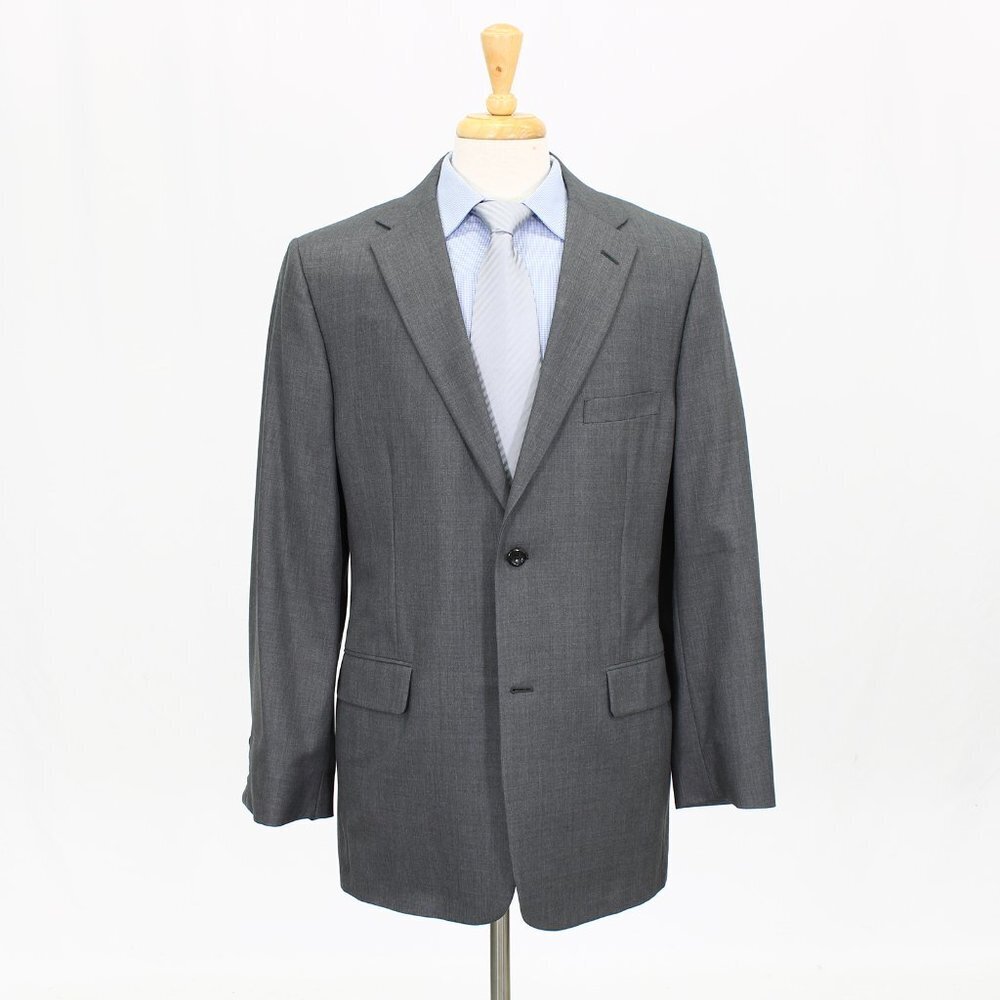 Tom James 42L Gray Solid 2-Button Sport Coat Blazer Jacket G034